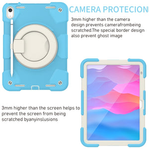 For iPad 10th Gen 10.9 2022 360 Rotation PC+Silicone Tablet Case(Sky Blue)