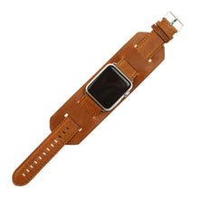 For Apple Watch 5 & 4 44mm / 3 & 2 & 1 42mm Crazy Horse Texture Bracelet Watch Band(Light Brown)