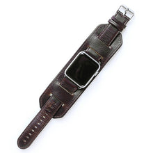 For Apple Watch 5 & 4 44mm / 3 & 2 & 1 42mm Crazy Horse Texture Bracelet Watch Band(Dark Brown)