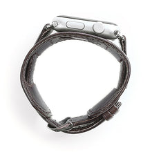 For Apple Watch 5 & 4 44mm / 3 & 2 & 1 42mm Crazy Horse Texture Bracelet Watch Band(Dark Brown)