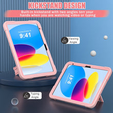 For iPad 10th Gen 10.9 2022 Contrast Color Robot Silicone + PC Tablet Protective Case(Rose Gold)