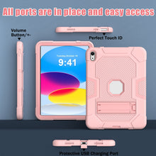 For iPad 10th Gen 10.9 2022 Contrast Color Robot Silicone + PC Tablet Protective Case(Rose Gold)