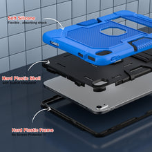 For iPad 10th Gen 10.9 2022 Contrast Color Robot Silicone + PC Tablet Protective Case(Dark Blue Black)