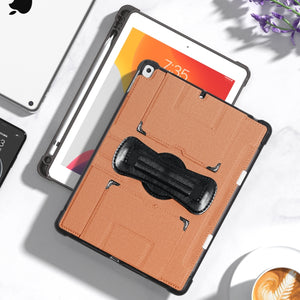 Handheld 360-degree Rotating Holder Tablet Case For iPad 10.2 / 10.5 / Air 3(Orange)