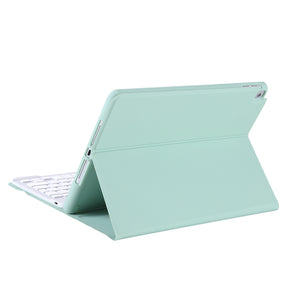 T07BB For iPad 9.7 inch / iPad Pro 9.7 inch / iPad Air 2 / Air (2018 & 2017) TPU Candy Color Ultra-thin Bluetooth Keyboard Tablet Case with Stand & Pen Slot(Light Green)