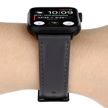 For Apple Watch Series 7 41mm / 6 & SE & 5 & 4 40mm / 3 & 2 & 1 38mm Cowhide Texture Leather Watch Band(Grey)