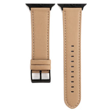 For Apple Watch Series 8&7 41mm / SE 2&6&SE&5&4 40mm / 3&2&1 38mm Cowhide Texture Leather Watch Band(Khaki)
