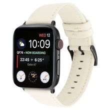 For Apple Watch Series 7 45mm / 6 & SE & 5 & 4 44mm / 3 & 2 & 1 42mm Cowhide Texture Leather Watch Band(White)
