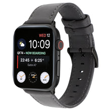For Apple Watch Series 7 45mm / 6 & SE & 5 & 4 44mm / 3 & 2 & 1 42mm Cowhide Texture Leather Watch Band(Grey)