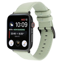 For Apple Watch Ultra 49mm / Series 8&7 45mm / SE 2&6&SE&5&4 44mm / 3&2&1 42mm Cowhide Texture Leather Watch Band(Green)