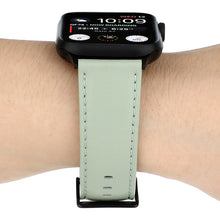 For Apple Watch Ultra 49mm / Series 8&7 45mm / SE 2&6&SE&5&4 44mm / 3&2&1 42mm Cowhide Texture Leather Watch Band(Green)