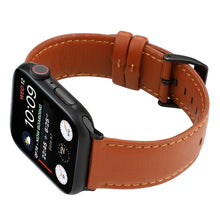 For Apple Watch Series 7 45mm / 6 & SE & 5 & 4 44mm / 3 & 2 & 1 42mm Cowhide Texture Leather Watch Band(Brown)