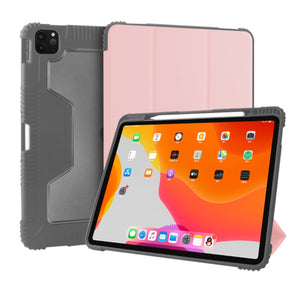 For iPad Pro 12.9 inch 2022 / 2021 / 2020 Mutural Horizontal Flip PC + TPU + PU Leather Tablet Case with Holder & Pen Slot(Rose Gold)