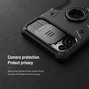 For iPhone 11 Pro Max NILLKIN Shockproof CamShield Armor Protective Case with Invisible Ring Holder(Black)