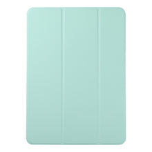 For iPad Pro 12.9 inch(2020) Horizontal Flip Ultra-thin Double-sided Clip Non-buckle Magnetic PU Leather Tablet Case With Three-folding Holder & Sleep / Wake-up Function(Light Green)