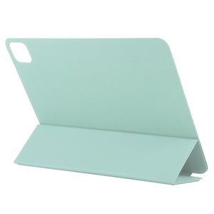 For iPad Pro 12.9 inch(2020) Horizontal Flip Ultra-thin Double-sided Clip Non-buckle Magnetic PU Leather Tablet Case With Three-folding Holder & Sleep / Wake-up Function(Light Green)