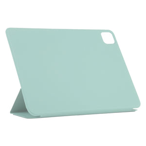 For iPad Pro 12.9 inch(2020) Horizontal Flip Ultra-thin Double-sided Clip Non-buckle Magnetic PU Leather Tablet Case With Three-folding Holder & Sleep / Wake-up Function(Light Green)