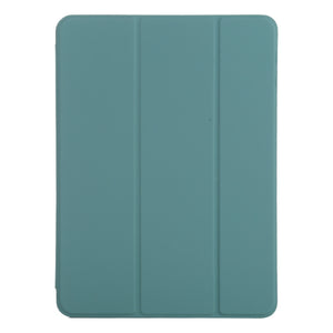 For iPad Pro 12.9 inch(2020) Horizontal Flip Ultra-thin Double-sided Clip Non-buckle Magnetic PU Leather Tablet Case With Three-folding Holder & Sleep / Wake-up Function(Green)