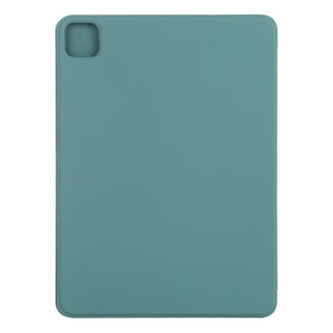 For iPad Pro 12.9 inch(2020) Horizontal Flip Ultra-thin Double-sided Clip Non-buckle Magnetic PU Leather Tablet Case With Three-folding Holder & Sleep / Wake-up Function(Green)