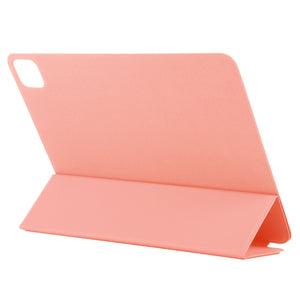 For iPad Pro 12.9 inch(2020) Horizontal Flip Ultra-thin Double-sided Clip Non-buckle Magnetic PU Leather Tablet Case With Three-folding Holder & Sleep / Wake-up Function(Orange)