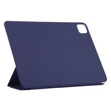For iPad Pro 12.9 inch(2020) Horizontal Flip Ultra-thin Double-sided Clip Non-buckle Magnetic PU Leather Tablet Case With Three-folding Holder & Sleep / Wake-up Function(Dark Blue)