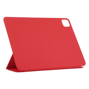 For iPad Pro 12.9 inch(2020) Horizontal Flip Ultra-thin Double-sided Clip Non-buckle Magnetic PU Leather Tablet Case With Three-folding Holder & Sleep / Wake-up Function(Red)