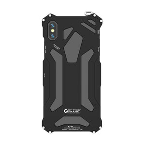 For iPhone XS Max R-JUST Shockproof Armor Metal Protective Case(Black)
