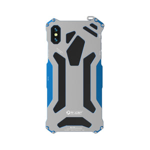 For iPhone XS Max R-JUST Shockproof Armor Metal Protective Case(Blue)
