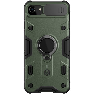 For iPhone SE 2022 / SE 2020 / 8 / 7 NILLKIN Shockproof CamShield Armor Protective Case with Invisible Ring Holder(Green)