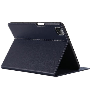 For iPad Pro 11 inch (2020) GEBEI PU+TPU Horizontal Flip Protective Tablet Case with Holder & Card Slots(Blue)