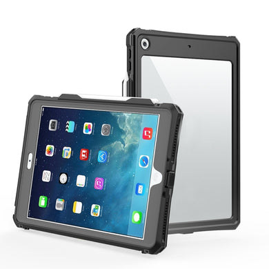 For iPad 10.2 RedPepper Shockproof Waterproof PC + TPU Protective Case with Lanyard & Pen Tray & Holder(Black)