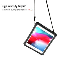 For iPad mini (2019) RedPepper Shockproof Waterproof PC + TPU Protective Case with Lanyard & Holder(Black)