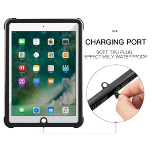 For iPad 9.7 (2017) / (2018) / Air RedPepper Shockproof Waterproof PC + TPU Protective Case with Holder(Black)