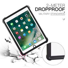 For iPad 9.7 (2017) / (2018) / Air RedPepper Shockproof Waterproof PC + TPU Protective Case with Holder(Black)