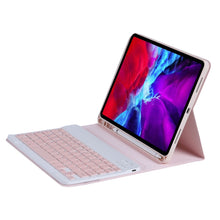 C-11B For iPad Pro 11 inch (2020) Detachable ABS Candy Color Bluetooth Keyboard Tablet Case with Stand & Pen Slot(Pink)