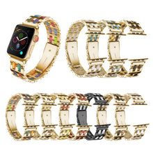 For Apple Watch 5 & 4 44mm / 3 & 2 & 1 42mm Stainless Steel + Resin Watch Band(Black Rose)