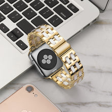 For Apple Watch Series 8&7 41mm / SE 2&6&SE&5&4 40mm / 3&2&1 38mm Stainless Steel + Resin Watch Band(Pink)