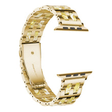 For Apple Watch Series 8&7 41mm / SE 2&6&SE&5&4 40mm / 3&2&1 38mm Stainless Steel + Resin Watch Band(Beeswax)