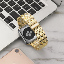 For Apple Watch Series 8&7 41mm / SE 2&6&SE&5&4 40mm / 3&2&1 38mm Stainless Steel + Resin Watch Band(Beeswax)
