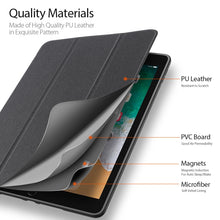 For iPad 9.7 inch(2017)/9.7 inch(2018)/iPad 6 DUX DUCIS Domo Series Horizontal Flip Magnetic PU Leather Case with Three-folding Holder & Pen Slot(Black)