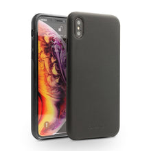 For iPhone XS Max QIALINO Shockproof Cowhide Leather Protective Case(Black)