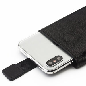 For iPhone X / XS QIALINO Nappa Texture Top-grain Leather Horizontal Flip Wallet Case with Card Slots(Black)
