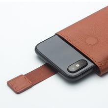 For iPhone X / XS QIALINO Nappa Texture Top-grain Leather Horizontal Flip Wallet Case with Card Slots(Brown)