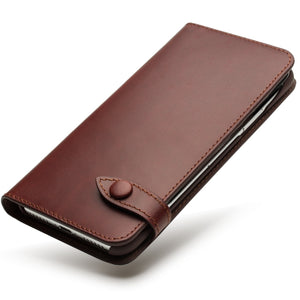 For iPhone X / XS QIALINO Crazy Horse Business Horizontal Flip Leather Case with Holder & Card Slots, Style:With Buckle(Brown)