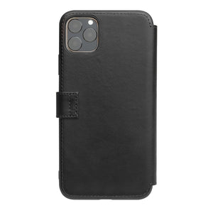 For iPhone 11 Pro QIALINO Business Magnetic Buckle Horizontal Flip Leather Case with Card Slots(Black)