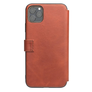 For iPhone 11 Pro QIALINO Business Magnetic Buckle Horizontal Flip Leather Case with Card Slots(Light Brown)