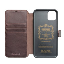 For iPhone 11 Pro QIALINO Business Magnetic Buckle Horizontal Flip Leather Case with Card Slots(Dark Brown)