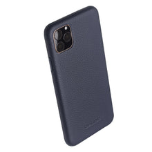 For iPhone 11 Pro QIALINO Shockproof Top-grain Leather Protective Case(Royal Blue)