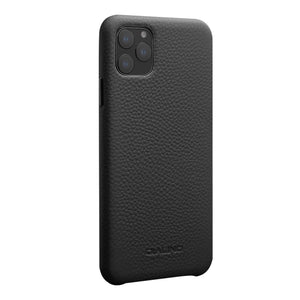 For iPhone 11 Pro QIALINO Shockproof Top-grain Leather Protective Case(Black)