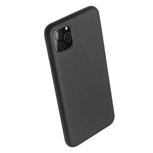 For iPhone 11 Pro QIALINO Shockproof Top-grain Leather Protective Case(Black)